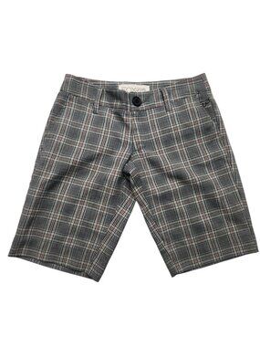 Fox Girls Glen Plaid Bermuda Shorts Black Red White Size 00